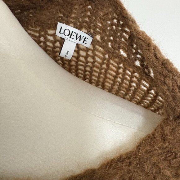 Loewe Anagram Openwork Knit Letter Combination Mohair Blend Sweater - Picture 8 of 15